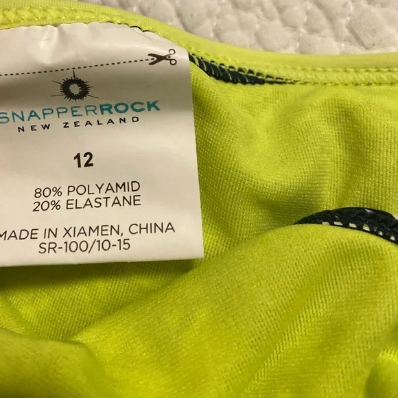 NWT SNAPPERROCK Black and Green GIRLS SZ 12 Bikini Set SUN BLOCK PROTECTION - Picture 4 of 8